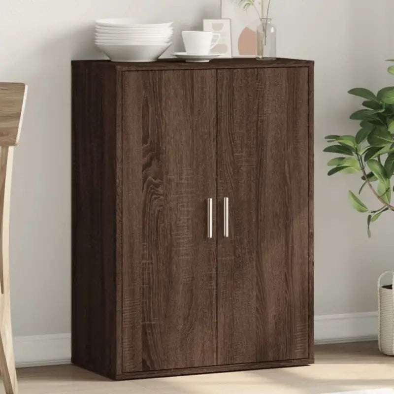 Bewerk hout televisiekast met trendy en duurzame design - bruin eikenkleur / 1 - Dressoirs & buffetkasten