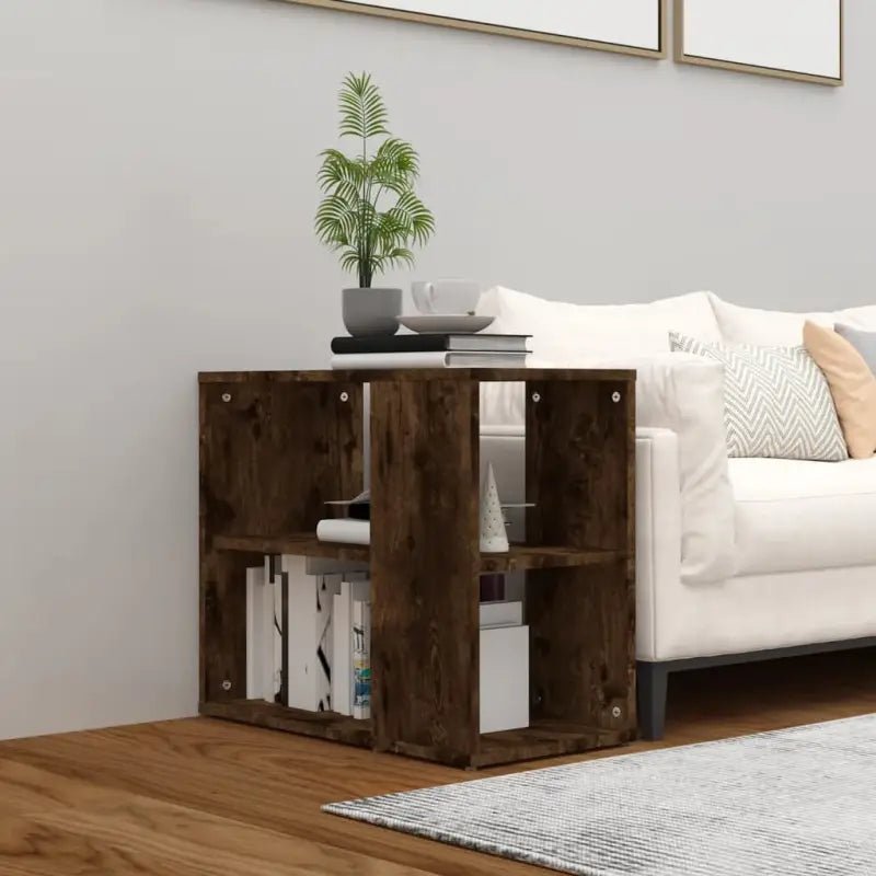 Bewerk hout zijkast voor woonkamer met praktische opbergruimte - Gerookt eiken / 1 - Dressoirs & buffetkasten
