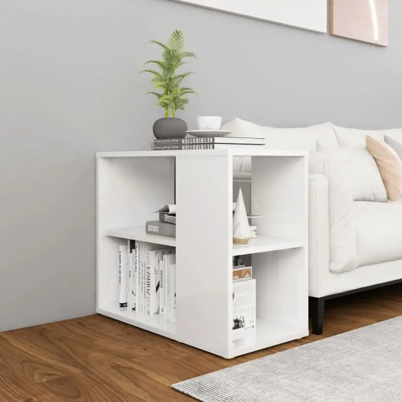 Bewerk hout zijkast voor woonkamer met praktische opbergruimte - Hoogglans wit / 1 - Dressoirs & buffetkasten