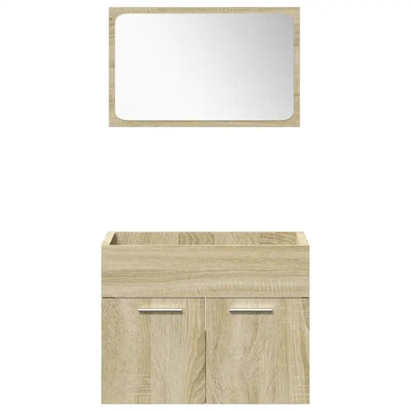 Bewerkt hout badkamermeubelset met ideale afmetingen voor jouw badkamer - Badkamermeubelsets