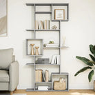 Bewerkt Hout Boekenkast Kamerscherm voor Stijlvolle Opbergruimte - Grijs sonoma / 1 / 188 cm - Boekenkasten
