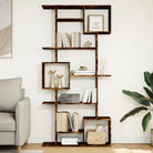 Bewerkt Hout Boekenkast Kamerscherm voor Stijlvolle Opbergruimte - Gerookt eiken / 1 / 188 cm - Boekenkasten