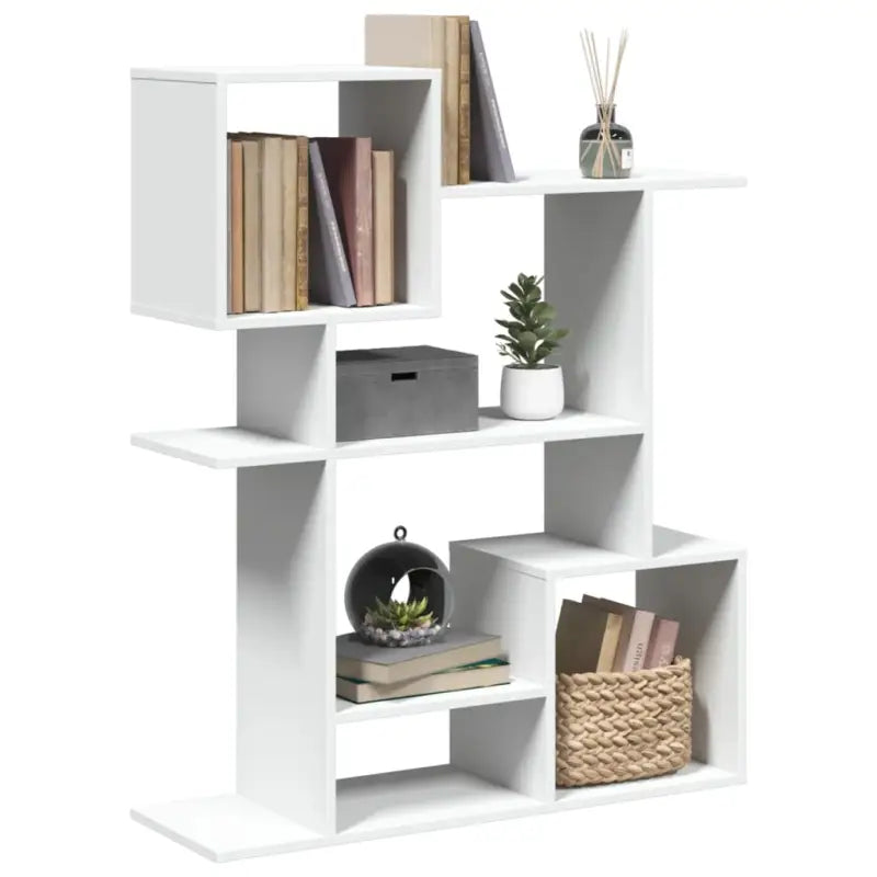 Bewerkt Hout Boekenkast Kamerscherm voor Stijlvolle Opbergruimte - Wit / 1 / 112 cm - Boekenkasten