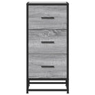 Bewerkt hout dressoir in grijs sonoma met industrieel metalen frame - Dressoirs & buffetkasten