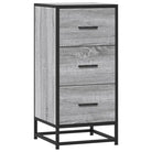 Bewerkt hout dressoir in grijs sonoma met industrieel metalen frame - Dressoirs & buffetkasten