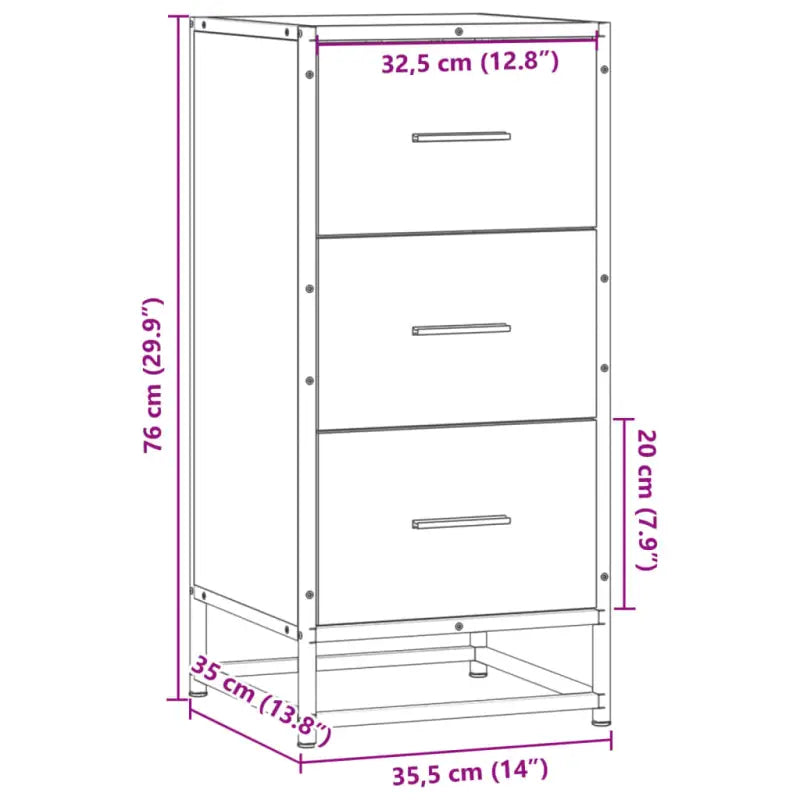 Bewerkt hout dressoir in grijs sonoma met industrieel metalen frame - Dressoirs & buffetkasten