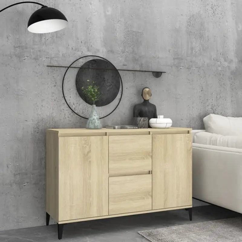 Bewerkt hout dressoir met industriële uitstraling voor de woonkamer - Sonoma eiken / 1 - Dressoirs & buffetkasten