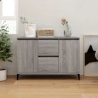 Bewerkt hout dressoir met industriële uitstraling voor de woonkamer - Grijs sonoma / 1 - Dressoirs & buffetkasten