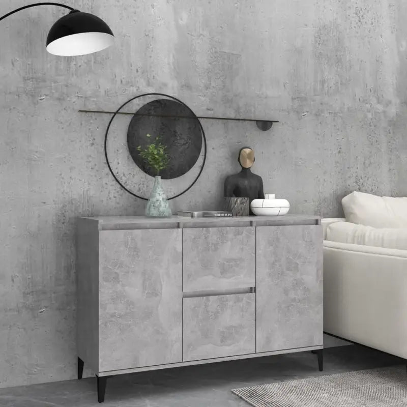 Bewerkt hout dressoir met industriële uitstraling voor de woonkamer - Betongrijs / 1 - Dressoirs & buffetkasten