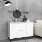 Bewerkt hout dressoir met industriële uitstraling voor de woonkamer - Wit / 1 - Dressoirs & buffetkasten