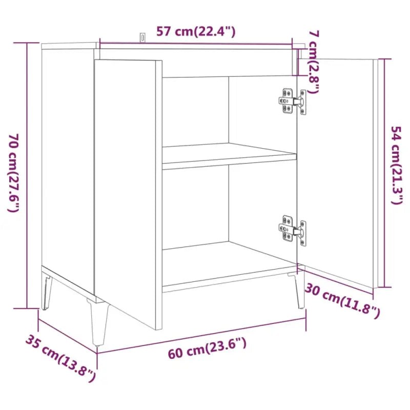 Bewerkt hout grijs Sonoma dressoir met minimalistische charme - Dressoirs & buffetkasten