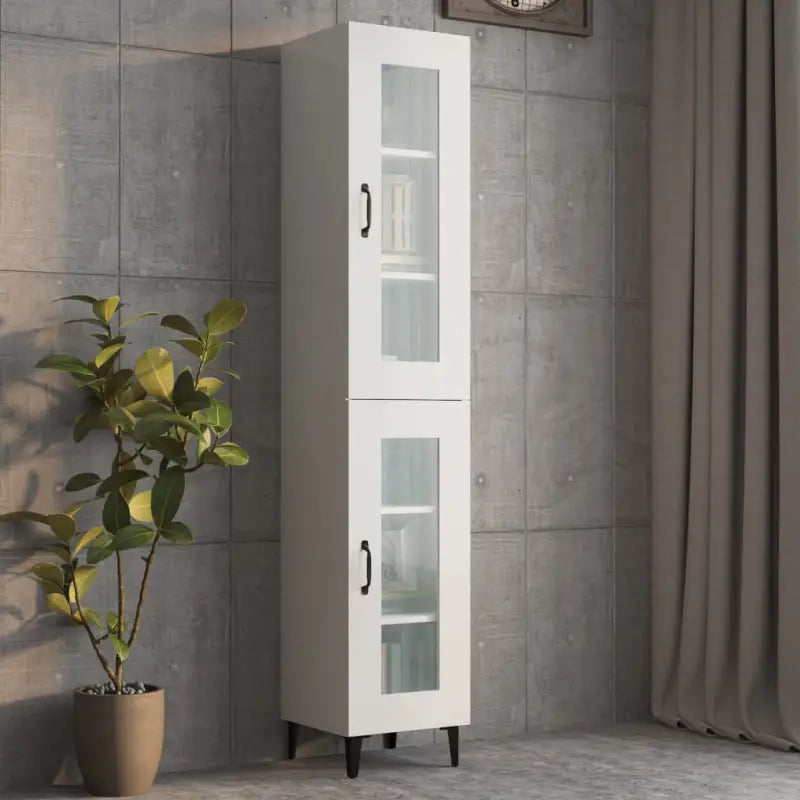 Bewerkt hout Grijs Sonoma dressoir voor muurruimte en decoratie - Hoogglans wit / 1 - Dressoirs & buffetkasten