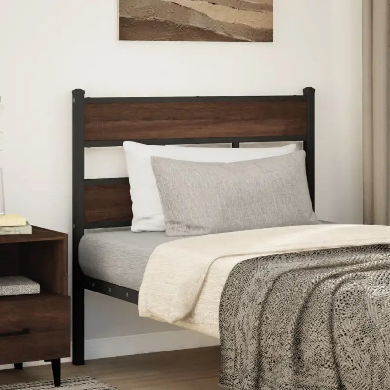 Bewerkt hout hoofdborden en voetborden voor een stijlvolle slaapkamer - bruin eikenkleur / 107 cm / 1 - Hoofdborden