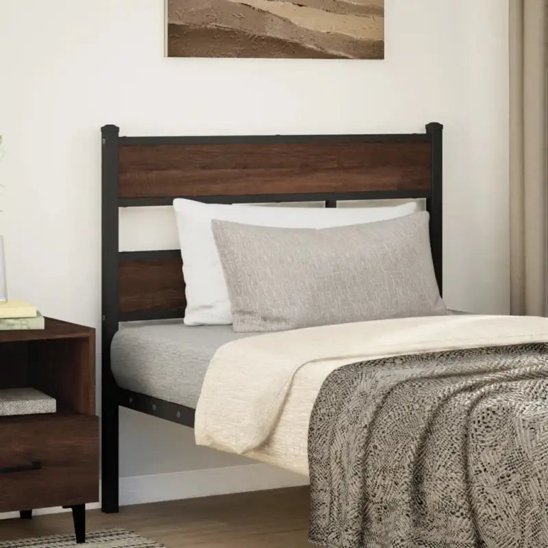 Bewerkt hout hoofdborden en voetborden voor een stijlvolle slaapkamer - bruin eikenkleur / 80 cm / 1 - Hoofdborden
