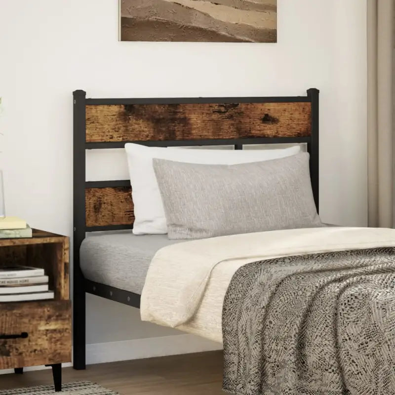 Bewerkt hout hoofdborden en voetborden voor een stijlvolle slaapkamer - Gerookt eiken / 75 cm / 1 - Hoofdborden