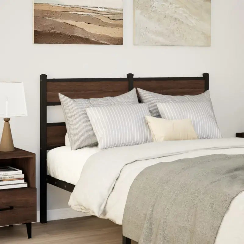 Bewerkt hout hoofdborden en voetborden voor een stijlvolle slaapkamer - bruin eikenkleur / 120 cm / 1 - Hoofdborden
