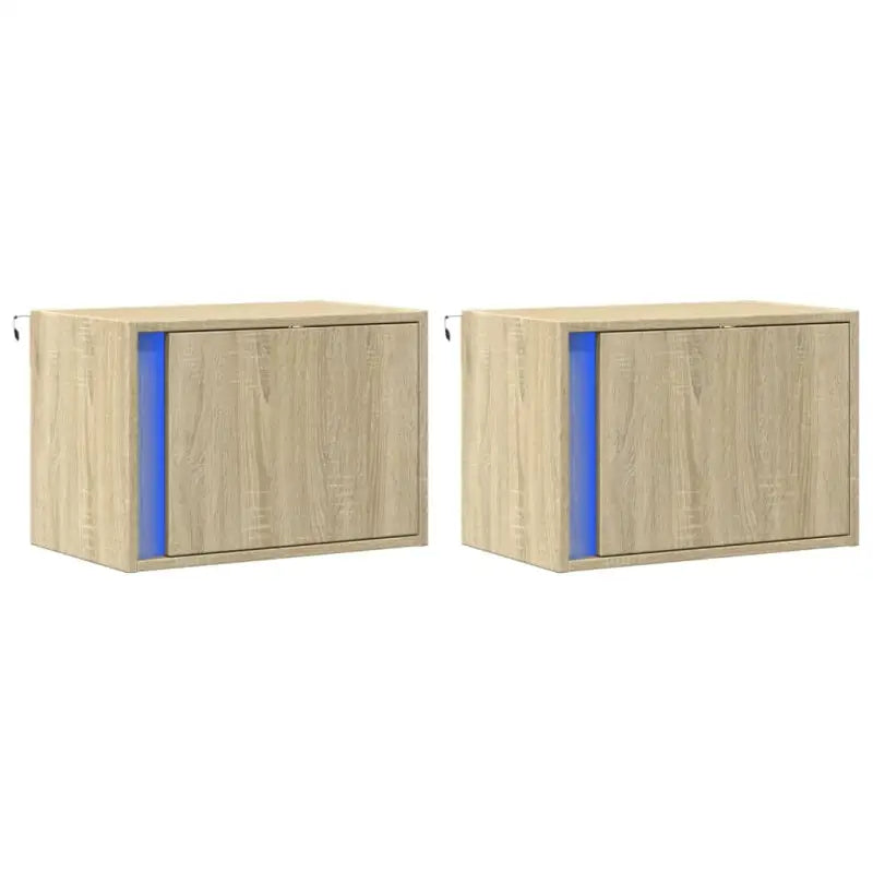 Bewerkt hout nachtkastjes met LED-verlichting voor elke slaapkamer - Nachtkastjes