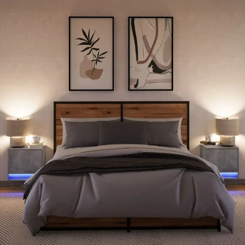 Bewerkt hout nachtkastjes met LED-verlichting voor slaapkamer upgrade - Nachtkastjes