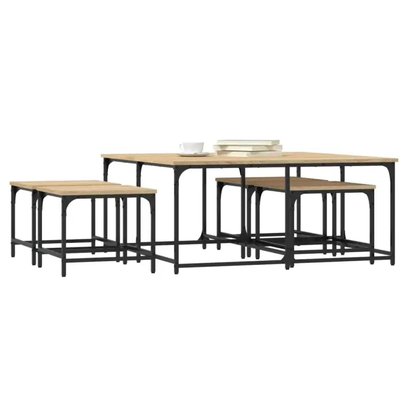 Bewerkt hout salontafels met elkaar passende kleine tafels voor compacte ruimtes - Salontafels