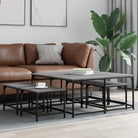 Bewerkt hout salontafels met elkaar passende kleine tafels voor compacte ruimtes - Grijs sonoma / 1 - Salontafels