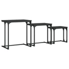 Bewerkt hout salontafelset met metalen frame voor kleine ruimtes - Salontafels