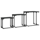 Bewerkt hout salontafelset met metalen frame voor kleine ruimtes - Salontafels