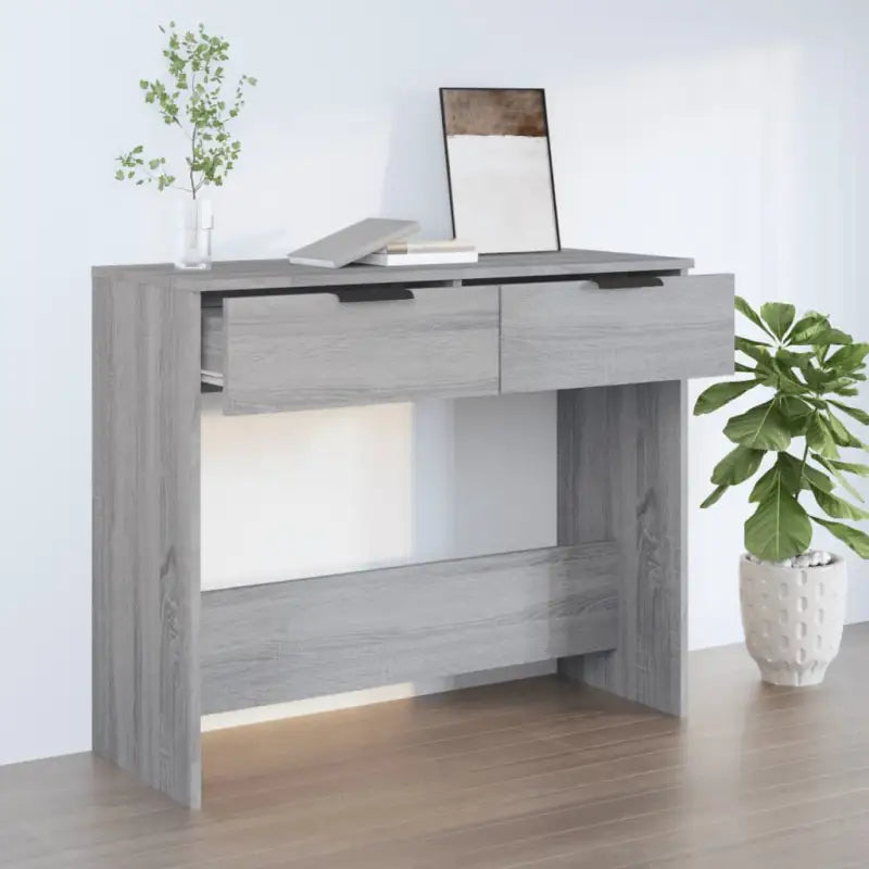 Bewerkte hout bijzettafel met stijl en opbergruimte voor hal of woonkamer - Grijs sonoma / 1 - Bijzettafels