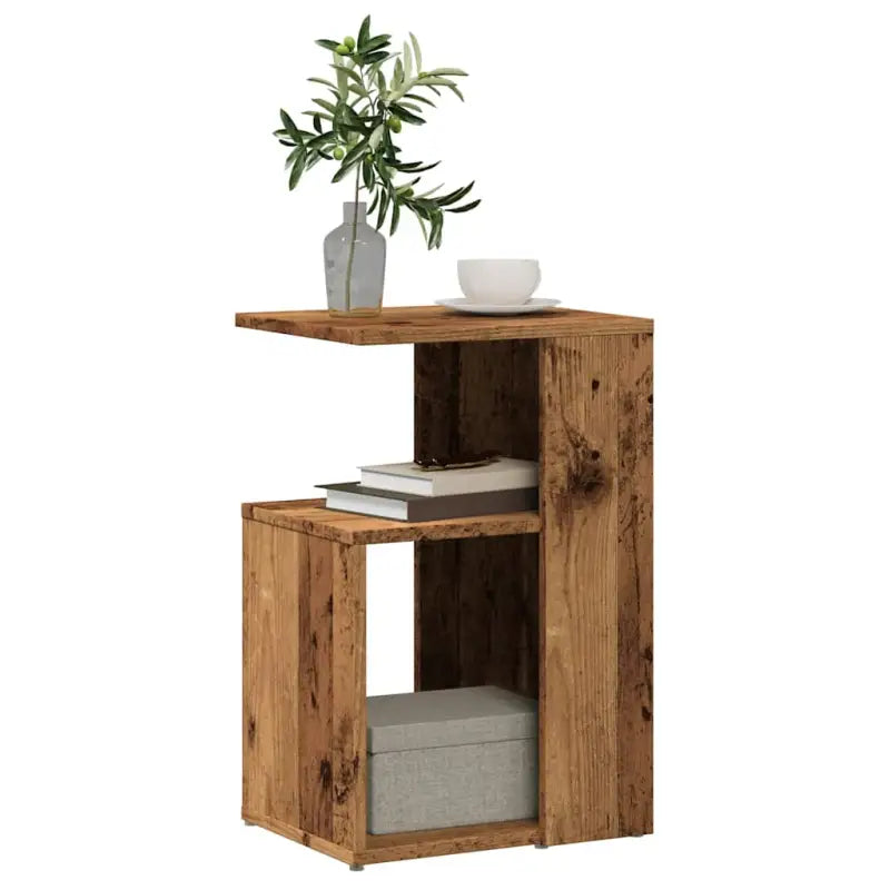 Bewerkte hout bijzettafel voor moderne en praktische woondecoratie - Oud hout / 1 - Bijzettafels