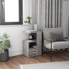 Bewerkte hout bijzettafel voor moderne en praktische woondecoratie - Betongrijs / 1 - Bijzettafels
