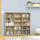 Bewerkte hout cd en dvd kast met open vakken voor je muziekcollectie - Sonoma eiken / 100 x 23 x 89.5 cm / 1 - Cd- &