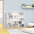 Bewerkte hout cd en dvd kast met open vakken voor je muziekcollectie - Hoogglans wit / 100 x 23 x 89.5 cm / 1 - Cd- &