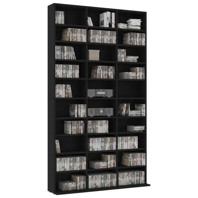Bewerkte hout cd en dvd kast met open vakken voor je muziekcollectie - Cd- & dvd-kasten