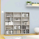Bewerkte hout cd en dvd kast met open vakken voor je muziekcollectie - Betongrijs / 100 x 23 x 89.5 cm / 1 - Cd- &