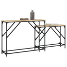 Bewerkte hout wandtafels met metalen frame voor elegante interieurdecoratie - Bijzettafels