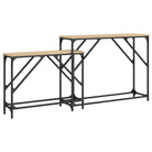 Bewerkte hout wandtafels met metalen frame voor elegante interieurdecoratie - Bijzettafels