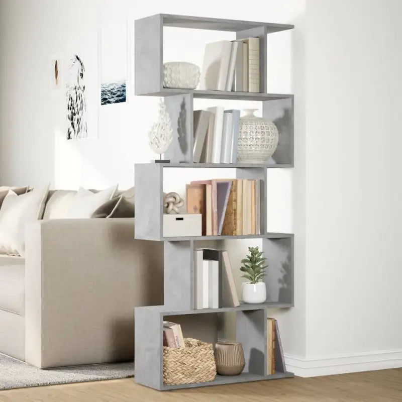 Bewerkte Houten Boekenkast Kamerscherm met Geometrisch Design - Boekenkasten