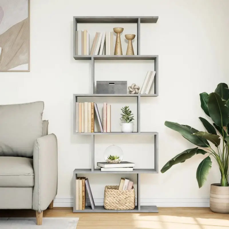 Bewerkte Houten Boekenkast Kamerscherm met Geometrisch Design - Boekenkasten