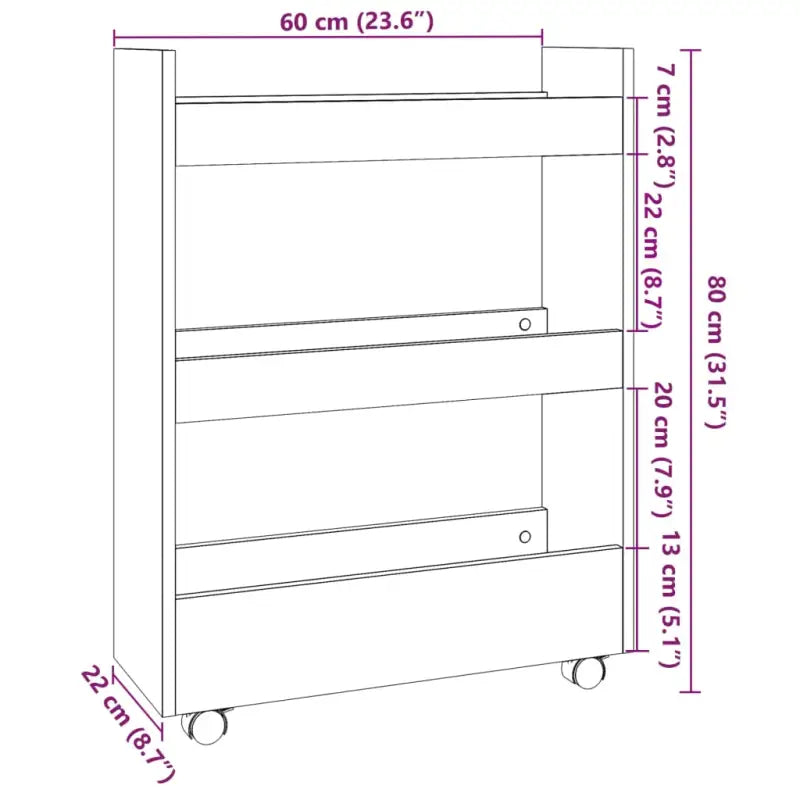 Bewerkte Houten Keukentrolley voor Decoratie en Praktisch Gebruik - Keukentrolleys