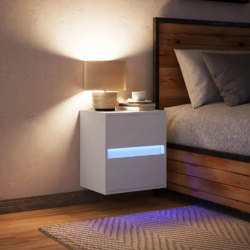 Bewerkte houten nachtkastje met LED-verlichting voor elke slaapkamer - Nachtkastjes