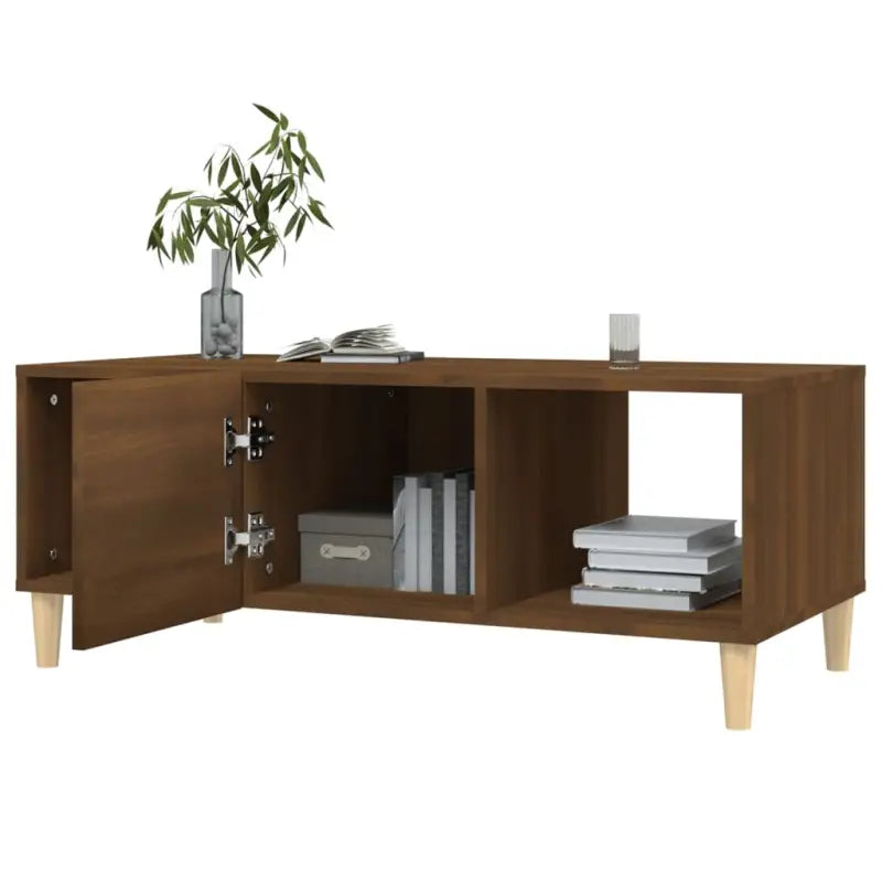 Bewerkte Houten Salontafel met Sterke en Vochtbestendige Afwerking - Salontafels