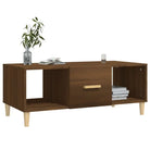Bewerkte Houten Salontafel met Sterke en Vochtbestendige Afwerking - Salontafels