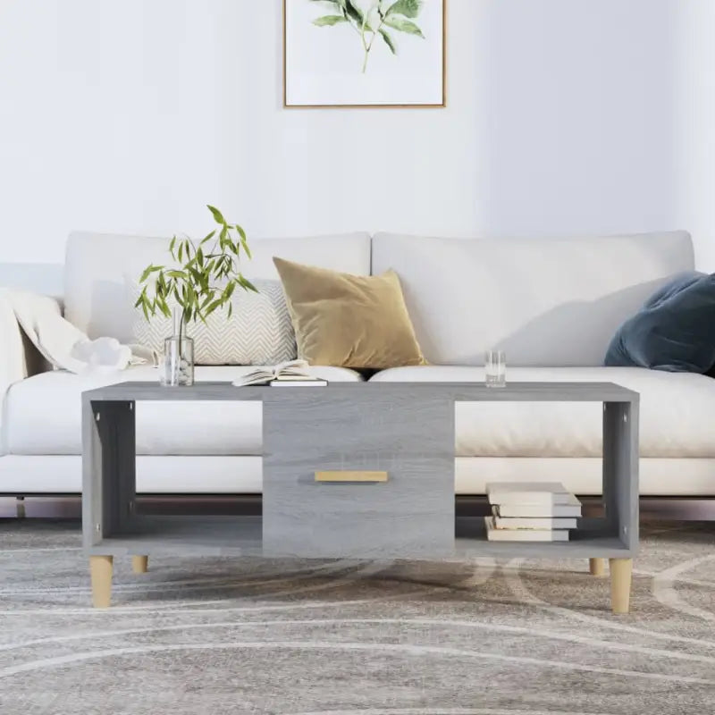 Bewerkte Houten Salontafel met Sterke en Vochtbestendige Afwerking - Grijs sonoma / 1 - Salontafels