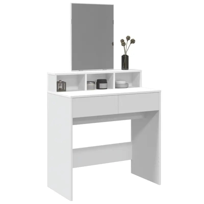 Bewerkte Houten Slaapkamerkaptafel met Binnen Handbereik opbergmogelijkheden - Wit / 1 - Slaapkamerkaptafels