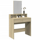 Bewerkte Houten Slaapkamerkaptafel met Binnen Handbereik opbergmogelijkheden - Sonoma eiken / 1 - Slaapkamerkaptafels