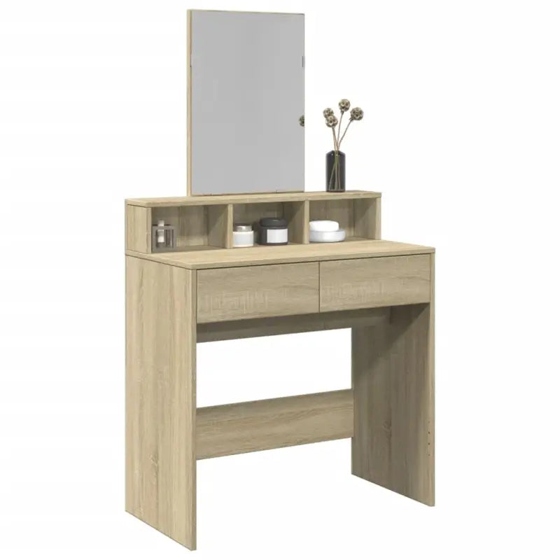 Bewerkte Houten Slaapkamerkaptafel met Binnen Handbereik opbergmogelijkheden - Sonoma eiken / 1 - Slaapkamerkaptafels