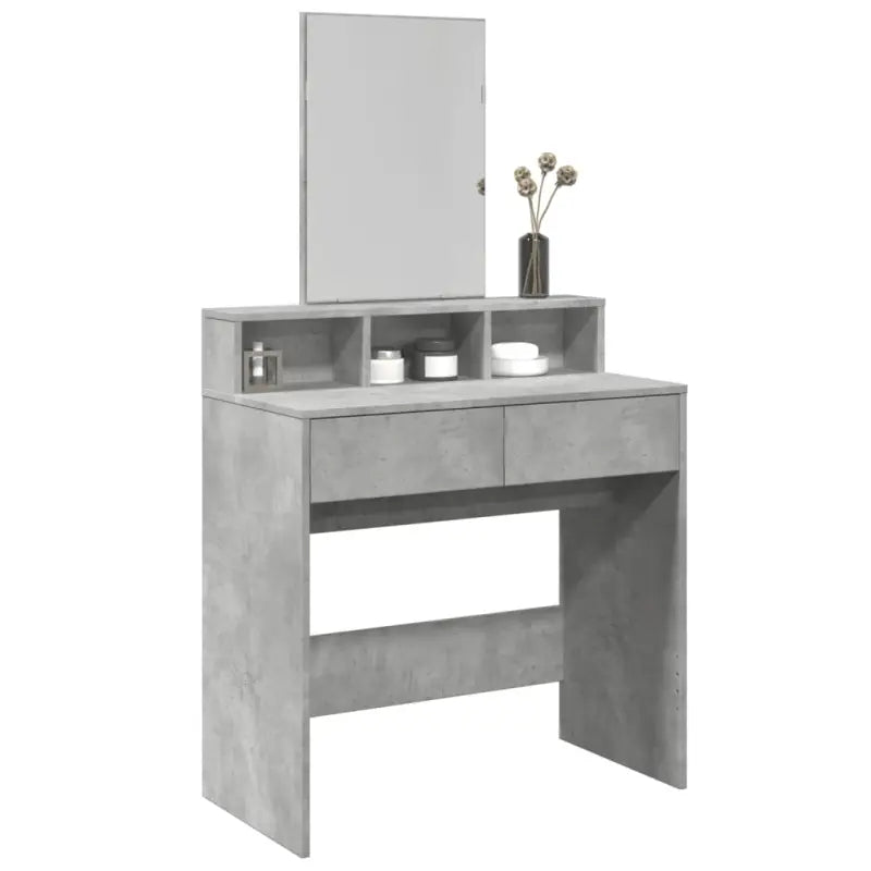 Bewerkte Houten Slaapkamerkaptafel met Binnen Handbereik opbergmogelijkheden - Betongrijs / 1 - Slaapkamerkaptafels