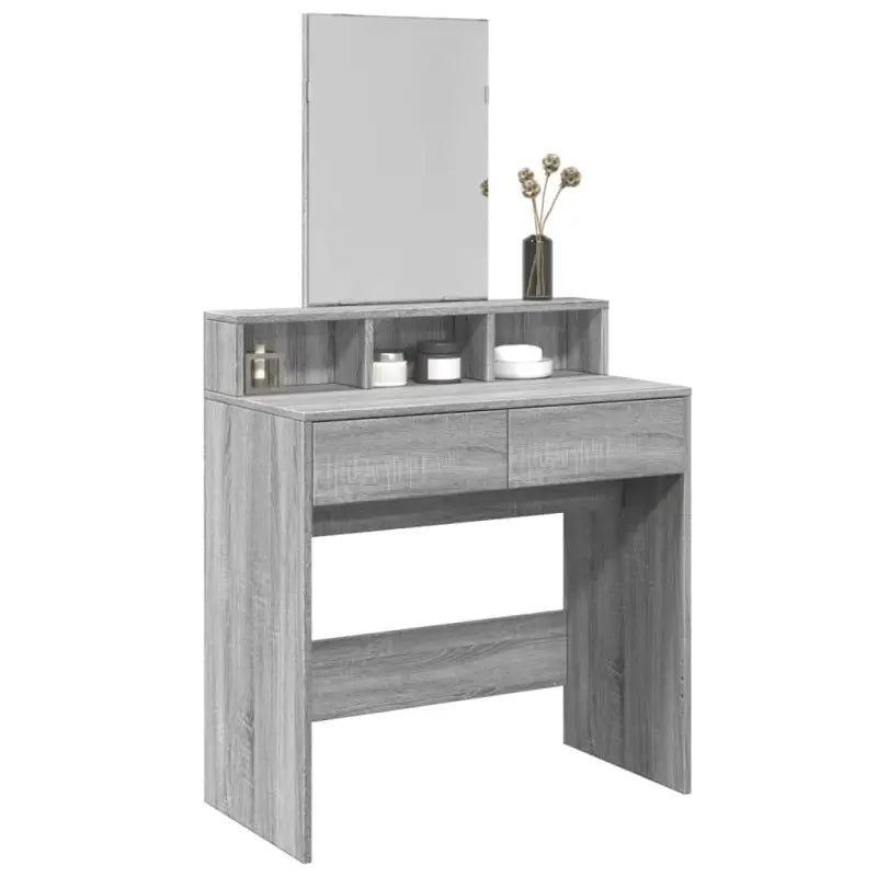 Bewerkte Houten Slaapkamerkaptafel met Binnen Handbereik opbergmogelijkheden - Grijs sonoma / 1 - Slaapkamerkaptafels