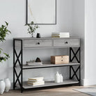 Bijzettafel grijs sonoma met bewerkt hout en verstelbare poten - Grijs sonoma / 1 / 100 cm - Bijzettafels