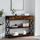 Bijzettafel grijs sonoma met bewerkt hout en verstelbare poten - Gerookt eiken / 1 / 100 cm - Bijzettafels