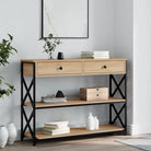 Bijzettafel grijs sonoma met bewerkt hout en verstelbare poten - Sonoma eiken / 1 / 100 cm - Bijzettafels